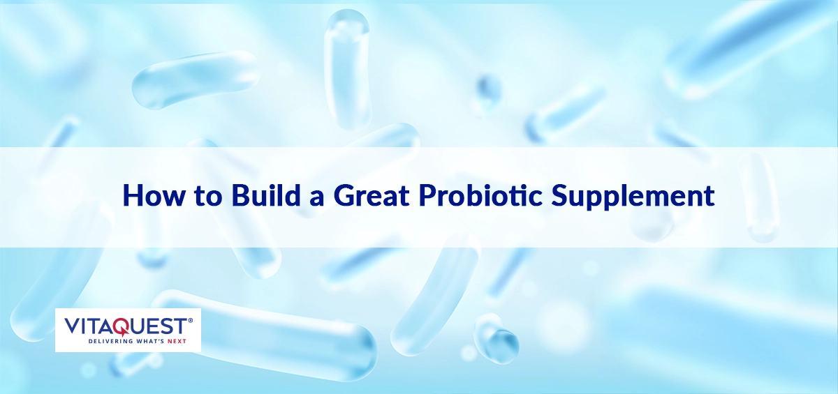 Probiotic strains in a light blue hue