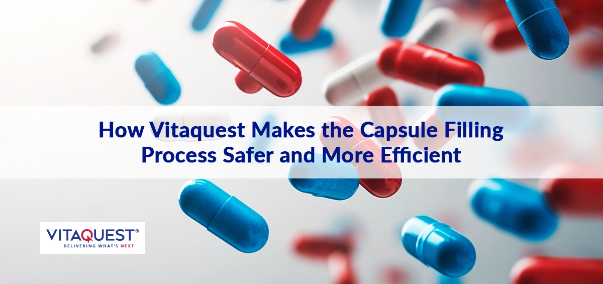 red, white and blue capsules floating around
